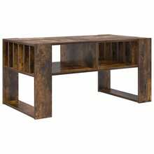vidaXL Mesa baja marrón fumé 92 x 49,5 x 45 cm madera de ingeniería - Marrón - Ver 7