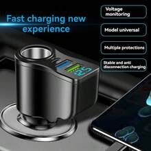 Charger Mobil USB+C 4-in-1, Adaptor Mobil Multi-USB, Distributor Soket dengan 2 Port USB, Adaptor Charger Mobil Cepat 12V/24V Dual USB Plus Type-C PD, Cocok untuk Berbagai Pengisian Daya Ponsel - Aksesori Mobil Penting untuk Pengemudi, Hadiah Liburan untuk Pria - Satu-Ukuran - View 7