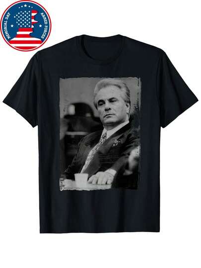 Men'S Vintage-Inspired John Joseph Gotti Jr Graphic T-Shirt - Black Cotton Tee With Retro Car & Palm Tree Design, Short Sleeves, Crew Neck - Casual Hawaiian Style, All-Season Wear, Everyday Tshirt |   Vintage-Inspired Design |   Comfortable Fit, Hawaiian Shirts