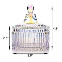 Ultra Soft Powder Puff And Container 3.3" High Density Velvet Dusting Washable Reusable Powder Puff,Body Powder Puff And Glass Jar Holder Loose Powder Box With Puff For Face Makeup(Dazzling Colors) - ColorE - 查看 3