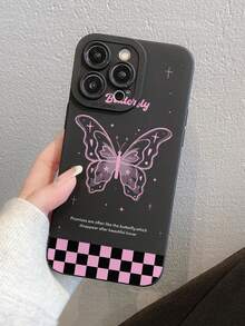 Butterfly 1pc Plaid Bow Pattern, Black Pupil Shockproof TPU Material Phone Case, Suitable As Holiday Gift, Compatible With Apple IPhone XS/XS Max/XR/11/12/13/14/15/16/17 Pro/Pro Max/14/15/16 Plus, Samsung, Xiaomi Redmi, OPPO, VIVO Protective Cover, Unisex - Multicolor - View 6