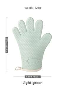 One Silicone Heat-Resistant Glove (Not A Pair), Featuring A Non-Slip Texture And Convenient Hanging Loop, Thickened Heat-Resistant Design For Effective Burn Prevention, Suitable For Various High-Temperature Scenarios Such As Baking, Grilling, Frying, And Microwave Cooking, Fits The Hand Shape, Is Easy To Clean And Heat-Resistant, Making It A Practical Choice For Home Kitchens, Baking Enthusiasts And Restaurant Chefs. - Multicolor - View 17