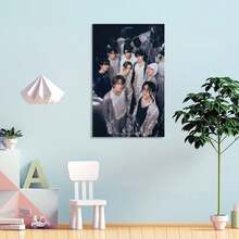 Framed Stray KPOP Boy Group Poster Canvas Wall Art Wall Hanging Birthday Party Background Banner For Living Room Bedroom Dorm Decoration - Multicolor - View 4