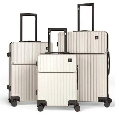 YSTYLE Multi-Functional Three-Piece Carry-On Luggage Set, Suitcase, Ultra-Light Hardside Suitcase Made Of ABS+PC Material Equipped With TSA-Approved Locks And Four Double-Sided Spinner Wheels