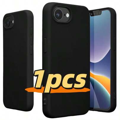1个黑色纯色极简设计手机壳，适用于 17/14/12/11/13/15/16 Pro Max/16/15/14 Plus及其他手机型号，防水、防震、防刮，手机保护壳