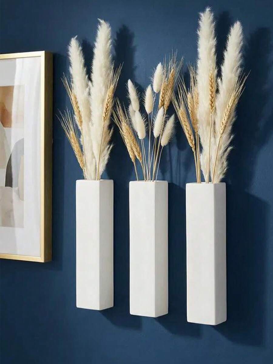 1个/2个室内植物壁挂花盆，木质墙面装饰，适用于卧室、客厅、现代农舍风格，木质口袋壁挂花瓶，可放置干花和人造植物