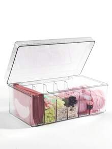 One Piece Transparent Portable Eyelash Extension And Storage Box With Lid - Dustproof Makeup ToolsStorage Box, Storage Box For Jewelry Hair Accessories And Small Items, Portable Storage Organizer, Ideal For Beauty Products, Cosmetics Storage Box - 透明 - 查看 1