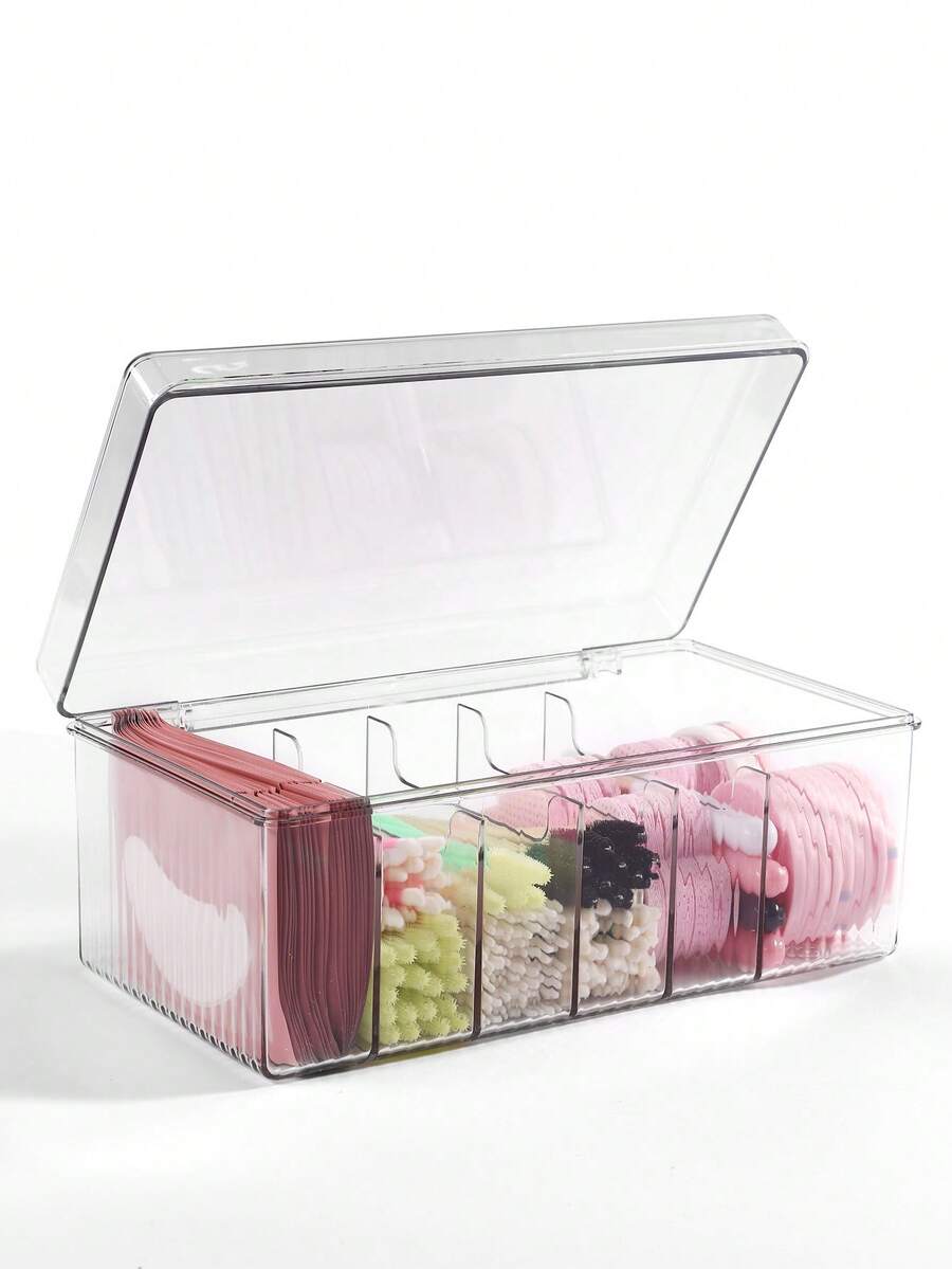 One Piece Transparent Portable Eyelash Extension And Storage Box With Lid - Dustproof Makeup ToolsStorage Box, Storage Box For Jewelry Hair Accessories And Small Items, Portable Storage Organizer, Ideal For Beauty Products, Cosmetics Storage Box - 透明 - 查看 1