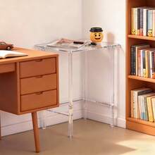 1pc Acrylic Console Table, Transparent Sofa Side Table, Narrow Design, Unique Minimalist Style, Suitable For Living Room, Hallway, Entryway, Foyer