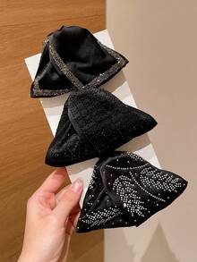 1/2 chiếc kẹp tóc tam giác đính đá kẻ caro thời trang dành cho nữ, kẹp tóc kiểu mới cho kiểu tóc búi, sành điệu và tiện lợi cho tiệc tùng, đi biển, mặc váy, mặc hàng ngày, thích hợp cho hẹn hò, kỳ nghỉ, quà tặng ngày Valentine, quà tốt nghiệp, phụ kiện tóc thanh lịch dành cho nữ - Nhiều màu - Xem 3