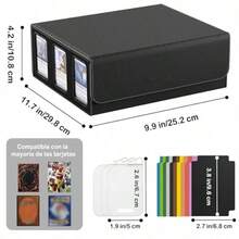 Caja de Cartas MTG con Ventanas de Exhibición MTG Deck Box Gran Capacidad con 2400 Cartas Caja de Alenamiento para Tarjetas TCG PTCG Deportivas - Mejora Negro Prpura-0 - Ver 7