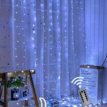 1 pieza Luces de cortina alimentadas por USB, luces de cadena LED de 8 modos para boda, fiesta de cumpleaños, sala de estar, decoración de dormitorio, iluminación festiva (control remoto no incluido) - Luz de cortina USB - Ver 8
