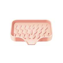 1pc Silicone Soap Dish, Wave Pattern Sloped Drainage Design For Easy Water Drainage, Suitable For Kitchen And Bathroom, Silicone Soap Dish Countertop Organizer, Sponge Holder, Cup Tray - Multicolor - View 8