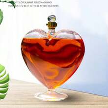 1pc High Borosilicate Glass Wine Bottle, Creative Glassware Decanter, Heart-Shaped Transparent Sealed Wine Bottle, Unique Shaped Empty Bottle, Gift & Art Piece, Lead-Free Liquor Infusion Bottle - Multicolor - View 6