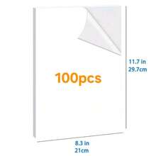 100 tờ giấy dán decal bóng in phun và in laser - 8,5" x 11" - Chống thấm nước, nhanh khô, màu sắc sống động - trắng - Xem 12