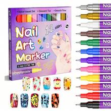 FLYSEA Nail Art Markers, 12/24 Colors Classic Nail Art Pens, Nail Art Painting Pens, DIY Nail Highlighter Outliner Pens, Nail Art Markers, ABS Nail Art Marker Set, 12/24pcs/Set Nail Art Graffiti Pens, 0.5mm Acrylic Paint Pens, Nail Art Graffiti Pens, Waterproof Nail Polish, DIY Quick-Dry Dotting & Lining Pens, Precise 3D Nail Art Markers, Quick-Drying, Suitable For Home And Nail Salon DIY, Detailed - Multicolor - View 17