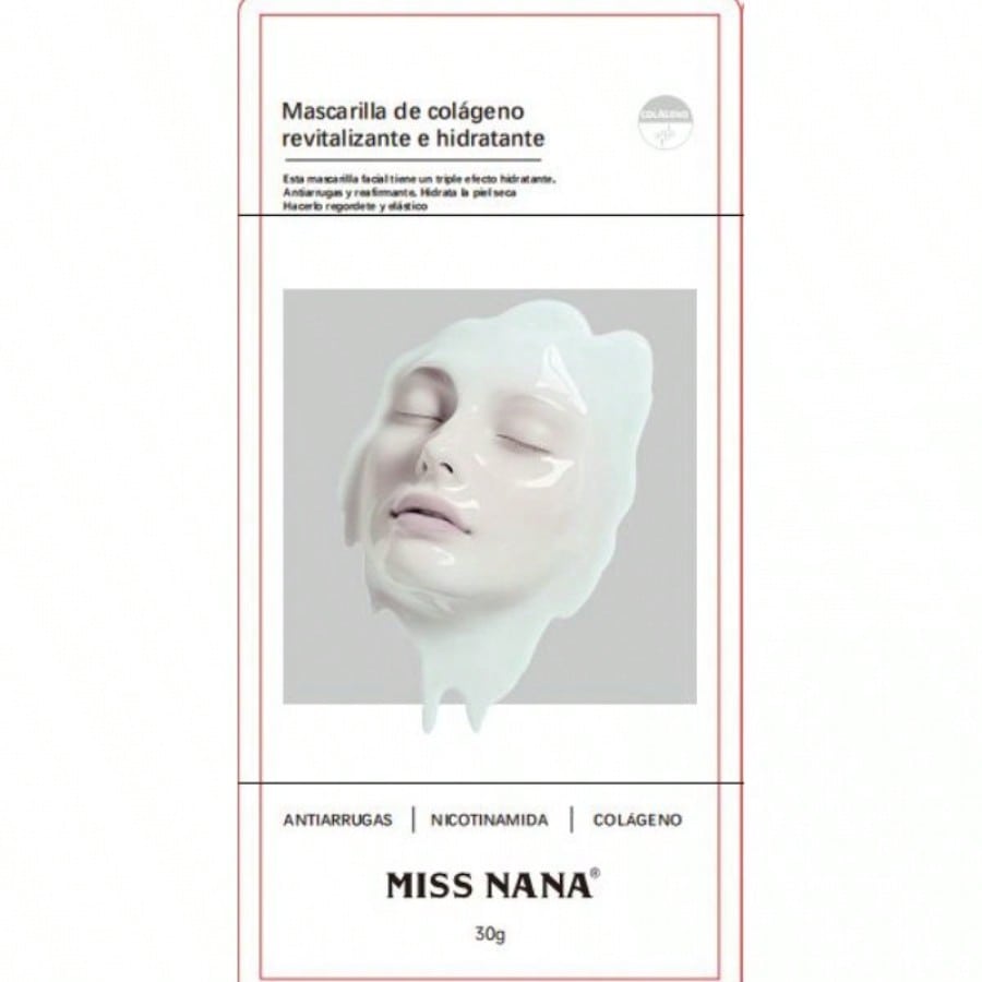 Paquete de 5 mascarillas faciales antiarrugas de colágeno juvenil (blancas)