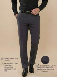 Men's 2-Piece Set - Men's Tailored Slim Fit Executive Polyester Dress Pants, Classic Formal, Lightweight And Stylish. - 白色和深灰色 - 查看 4