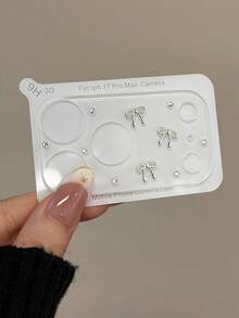Cute 3D Bow Crystal Transparent Camera Lens Protector Film, Compatible With IPhone 17 Pro Max/17 Pro, Glass Lens Protective Film - Clear - View 6