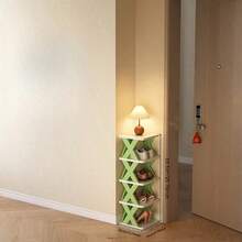 9层立式鞋架 - 窄型塑料鞋架，可收纳9双鞋，易于组装，适用于玄关、衣橱、走廊、浴室、宿舍 - 坚固耐用且可堆叠的鞋架