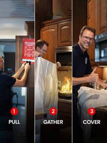 1/2pcs Emergency Fire Blanket - Kitchen Fire Extinguisher, 40" X 40" Fiberglass Home Fire Blanket - A - View 6