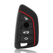 Vỏ bọc chìa khóa điều khiển từ xa bằng silicon cho xe hơi, tương thích với các dòng xe BMW X1 X3 X4 X5 X6 Series 1 2 3 5 7 G20 G02 G05 G31 G23 F34 F15 F40 IX3 - đen - Xem 8