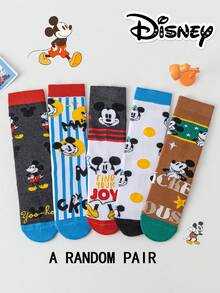 Disney 迪士尼 1/5/10 双装正品迪士尼米奇老鼠袜子，时尚袜子，袜子礼品，男士袜子，卡通袜子，女士袜子，室内拖鞋袜，创意礼品袜，迪士尼袜子 - 彩色 - 查看 12
