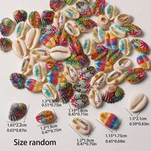 15pcs Printed Seashell Decor Accessories, Beach Style DIY Craft Supplies For Bracelet, Necklace, Clothing, Home Decor, Assorted Sizes