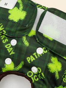 1件装三叶草印花狗狗尿布，可水洗，有小号/中号/大号可选，可重复使用，适合高温环境或幼犬。（圣帕特里克节特惠） - 彩色 - 查看 6