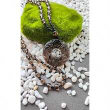 Collar ajustable pulgadas vidrio empoderamiento protección mujeres hombres collares bohemios moda lindos regalos joyería mejores amigos - Colgante de hebilla de paz - Ver 7