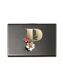 6卡位超薄卡包，金属色，可印字母A到Z图案，可收纳身份证、银行卡、信用卡等，简约轻薄铝合金金属钱包，RFID防盗刷，男女通用金属卡包，情人节、婚礼季、宾客礼物、伴娘礼物、斋月礼物 - 彩色 - 查看 16