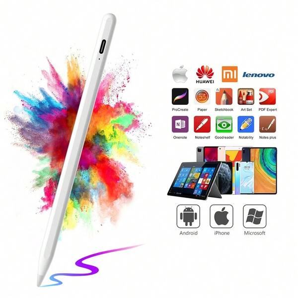 Stylus Pencil Pen Suitable For Tablets & Phone,Compatible With Apple And Android System,Pre Installed Special Conductive Pen Tip, Replaceable Pen Tip, Fast Charging Gifts For Mother, Family, Friends, Kids, Birthday, Holiday