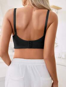 3pcs Women's Bras With Removable Pads, Soft & Skin-Friendly Fabric, Front Clasp For Easy On/Off - Multicolor - View 5