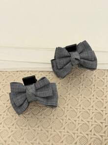 2个装女士新款可爱小蝴蝶结发夹，侧边缺口发夹，发夹，小发夹，额头发夹，发夹，发带，发饰