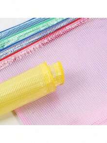 5/10pcs Grid File Folders, Zipper Bags, Waterproof Large Capacity, Student Textbook & Exam Paper Organizer Bags, Document Folders, Office Paper Storage - Multicolor - View 7