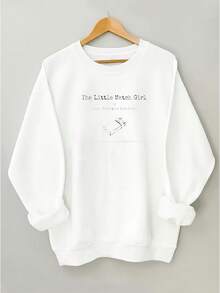 Sweatshirts For Women Plus Size - Andersen's Little Matchstick Man Matchbox| Comfortable And Soft Women's Hoodie, Round Neck, Long Sleeve, Slogan Pattern, Casual Style, Suitable For All Seasons Loose And Comfortable Pullover - trắng - Xem 12
