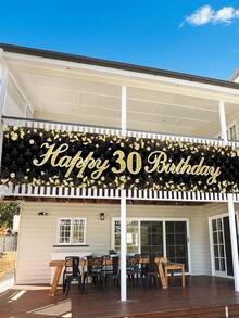 1 cái banner sinh nhật lần thứ 30 màu đen và vàng, phông nền trang trí tiệc sinh nhật, banner trang trí, đồ dùng tiệc sinh nhật, quà tặng sinh nhật lần thứ 30, trang trí sinh nhật kỷ niệm, quà sinh nhật, trang trí sinh nhật, trang trí trong nhà/ngoài trời, trang trí nhà cửa - sinh nhật lần thứ 30 màu đen và vàng - Xem 5