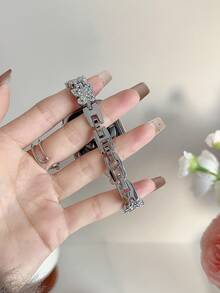 1 chiếc Dây đeo đồng hồ nữ/bé gái đơn giản dễ thương hình bướm đính đá, thích hợp đeo hàng ngày hoặc dự tiệc, làm bằng hợp kim kẽm, tương thích với Apple Watch Series 11 10 9 8 7 6 5 4 3 2 1 38mm 40mm 41mm 42mm 44mm 45mm 46mm 49mm Ultra 1/2/3 SE. Là món quà tuyệt vời dành cho bạn gái, bạn bè và gia đình vào ngày Valentine, sinh nhật và Ngày của Mẹ (Chỉ bao gồm dây đeo đồng hồ). - Bạc - Xem 7
