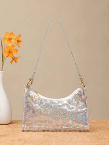 Kids' Fashion Transparent PVC Geometric Pattern Zipper Pouch - Clear - View 6