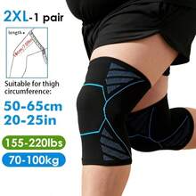 RPPR 1 Cặp - Ống bó đầu gối co giãn cao cấp, thoáng khí và thoải mái, cỡ lớn, unisex, đen xám/xanh dương, XL-3XL, phù hợp với cân nặng lên đến 136 kg - Nhiều màu - Xem 14