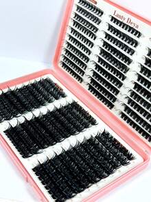 580pcs Eyelash Extension Kit, Russian Eyelash Extension Set, Pointed Individual Lashes, 3D Fluffy Lashes, D Curl Lash Clusters, 10-16mm DIY Lash Extension, 6 Styles Lash Clusters, Pointed Individual Lashes, Various Natural Makeup Effects, Pointed30D/40D/50D/60D/80D/100D Reusable Individual Segment False Lashes, Lightweight & Soft, DIY Lash Extension Lash Clusters, Lash Clusters, Individual Lashes, Eyelashes, False Eyelashes - Black - View 4