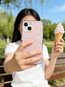 1pc Pink Star Cat Magnetic Phone Case Protective Cover For IPhone11/12/13/14/15/16/17/PROMAX - Pink - View 3