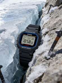 Đồng hồ Casio phát sáng đa chức năng hình khối xếp hình, bền bỉ, thiết kế nhỏ gọn cổ điển, dây đeo silicon nhựa, unisex, phong cách học sinh, thoải mái và đa năng, món quà tốt nghiệp tuyệt vời. - màu đen - Xem 3