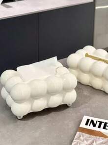 New Luxury Exquisite Candy Tissue Box, Home Living Room Tissue Paper Holder, High-End Restaurant Napkin Dispenser, Tissue Box Stand, Napkin Holder, 3-Compartment Style