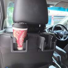 2pcs Car Back Seat Storage Organizer, With Cup Holder, Phone Holder And Hooks, Compartmentalized Storage For Clutter, Efficient Use Of Car Space, Practical Storage Accessory For Road Trips - Cup Holder Hook + Multi-functional Hook - View 2