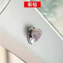 Multi-Purpose Heart-Shaped Crystal Decorative Hooks For Kitchen, Bathroom, Office, Car, Girly Style With Rhinestones