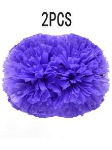 1pc Matte Solid Color Cheerleading Pom Poms, Basketball PE Class Cheer Pom Poms, Dance & Gymnastics Competition Props, Team Activity Cheering Accessories, Suitable For Various Stage Events Double-Sided Pom Poms