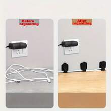 10个可重复使用的带钩环扎带，家用电线整理收纳工具