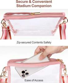 PACKISM Clear Bag For Stadium Events - Clear Purses For Women Stadium Crossbody, Concert Bag For Sports &Amp; Festival | Fashionable, Stadium Approved, Versatile, For Sports, For Concert - ColorC - 查看 7