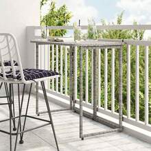 VidaXL Table de jardin pliante gris 90 x 51 x 75 cm polyrotin